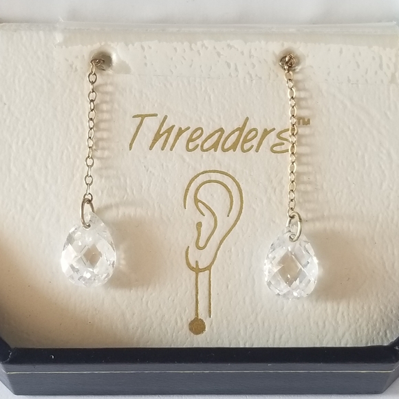 14K Gold Threader Earrings - Picture 3 of 13